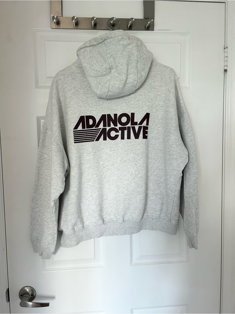 Adanola Retro Sport Oversized Hoodie - Light Grey Melange